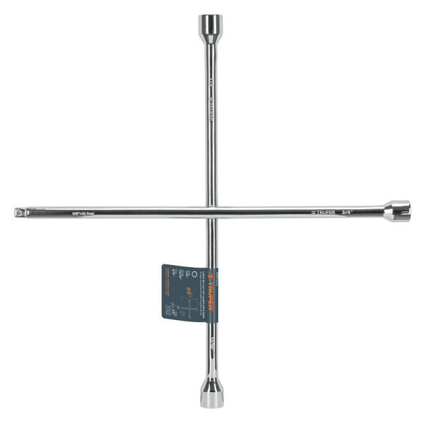 Cruceta Cromada De 51 Cm Con Cuadrante De 1/2" Para Copas Truper (LLCR-20D)