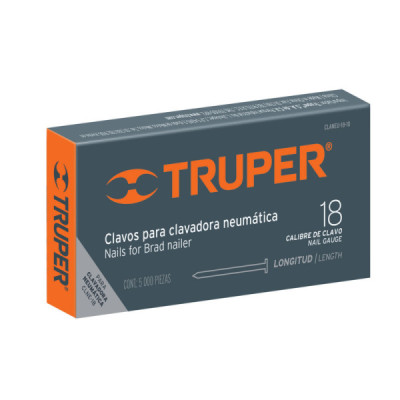 Caja De 5.000 Clavos Para Clavadora Calibre 18, Largo 30 Mm Truper (CLNEU-2-30)