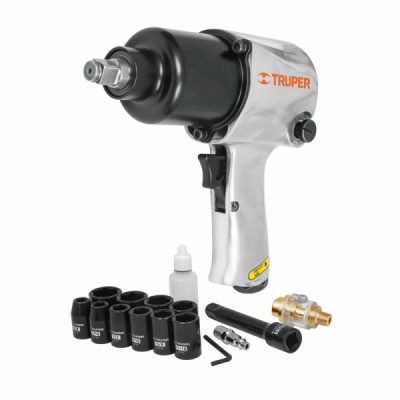 Pistola De Impacto Industrial De 1/2", Accesorios Incluidos Truper (TPN-734H-2K)