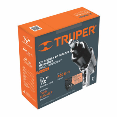 Pistola De Impacto Industrial De 1/2", Accesorios Incluidos Truper (TPN-734H-2K)