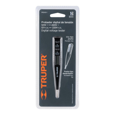 Tester Digital De 13 Cm Para Medir Tensión Y Polaridad Ca/Cc Truper (PROVO-1)