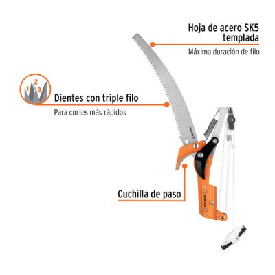 Cortador De Ramas De Cuchilla Templada Sin Mango Teléscopico Truper (TR-82)