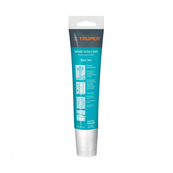 Silicona Antihongos Para Baños Y Cocinas 85 Gr, Blanco Truper (SIL-85BCB)