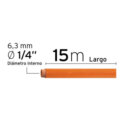 Manguera Para Compresor De Pvc 15 M, 1/4" Npt, 300 Psi Truper (MAN-PI-15-1/4)