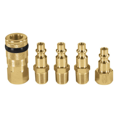 Juego De Acoples Rápidos En Latón Para Compresor, 5 Piezas Truper (CORAL-5)