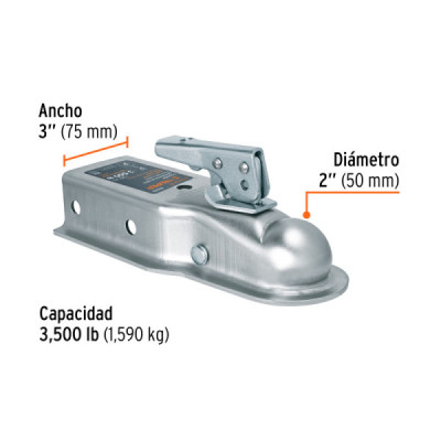 Acoplador Galvanizado Para Bola De Arrastre, 3.500 Libras Truper (ACO-BOLA-35)
