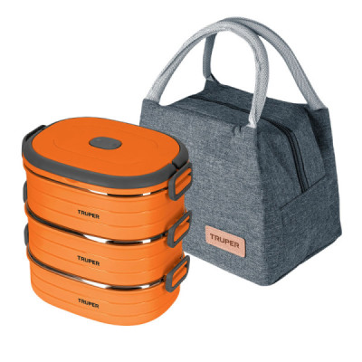 Portacomidas En Acero Inoxidable Truper Para Frio Y Caliente (LUNCH-3)