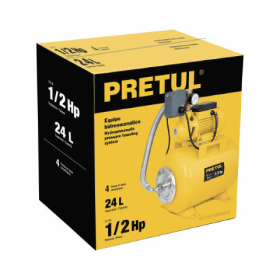 Bomba Hidroneumática Periférica de 1/2 HP, Altura 20 Metros Pretul (HIDR-1/2X24P)