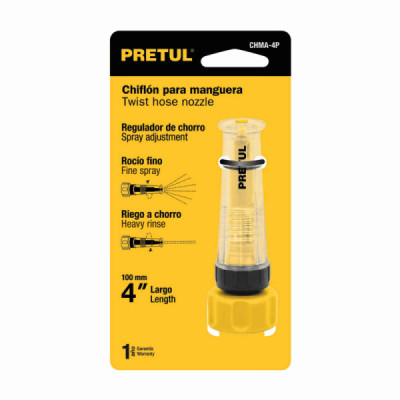 Boquilla De Plástico De 10 Cm Para Manguera, Rosca 3/4" Pretul (CHMA-4P)