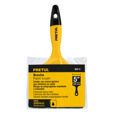 Brocha De 5" Con Mango De Plástico, Usos Generales Pretul (BRP-5)