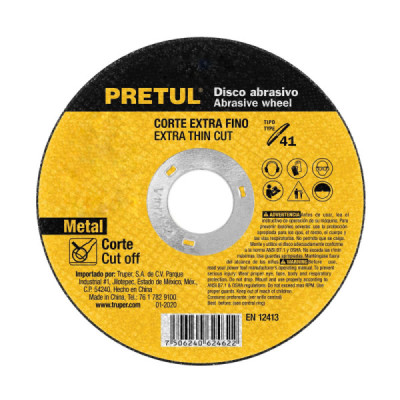 Disco Corte Extrafino Metal 7'' Pretul 2 Mm 8.500 Rpm (DICOF-7020P)