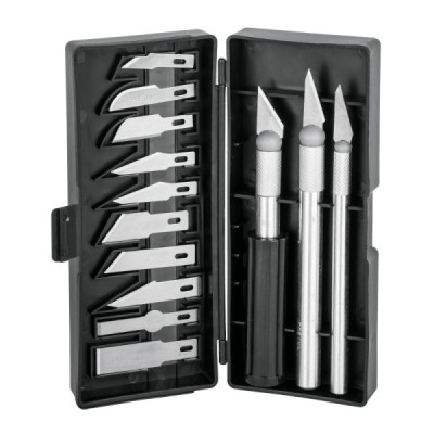Juego Bisturíes Exacto Cutter Profesional Uso Rudo 13 Hojas Pretul (EXA-13P)