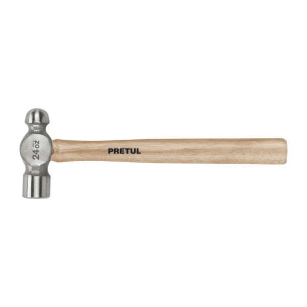 Martillo Pulido De 24 Oz Con Mango De Madera, De Bola Pretul (MB-24P)