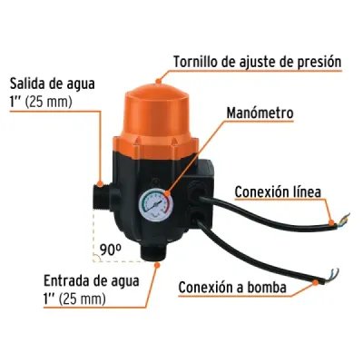 Control Automático Bomba Periférica 145psi Truper Manómetro