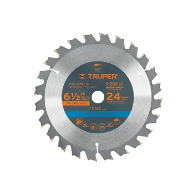 Disco Sierra Madera 6.1/2' Truper Centro 5/8' 24 Dientes