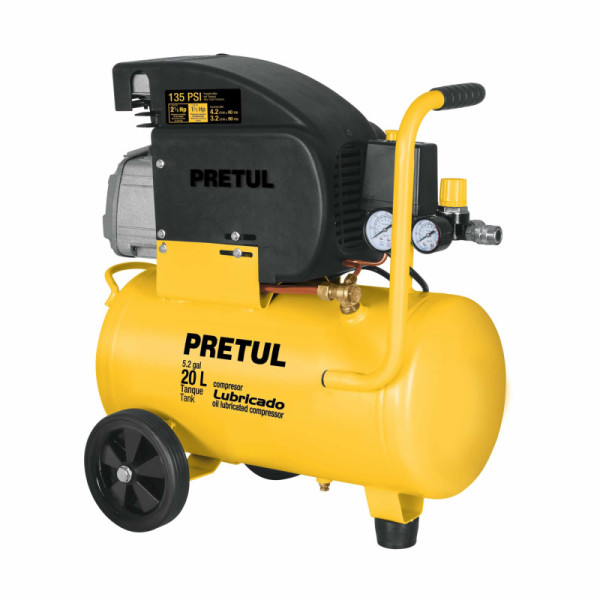 Compresor De Aire De 2.1/2 Hp, 20 Litros Con Tubos De Cobre Pretul (COMP-20LP)