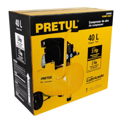 Compresor De Aire De 2.1/2 Hp, 20 Litros, 120 V Y 116 Psi Pretul (COMP-40LP)