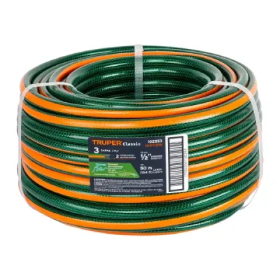Manguera Jardín Reforzada 50mx1/2' Truper Con Conexiones