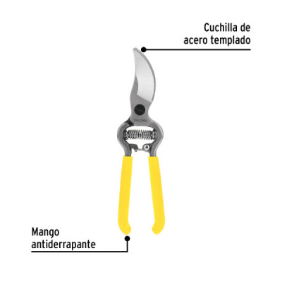 Tijera Para Poda De 20 Cm Con Cuchilla En Acero Inoxidable Pretul (T-35P)