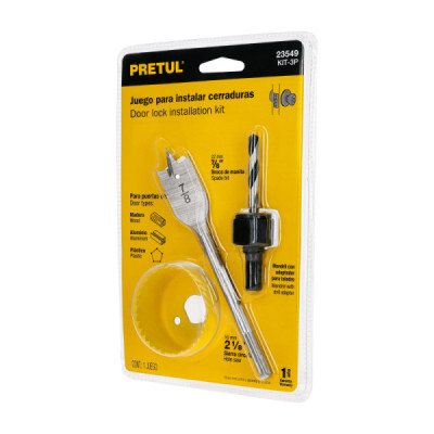 Juego Para Instalar Cerraduras 3 Piezas De Acero Al Carbono Pretul (KIT-3P)