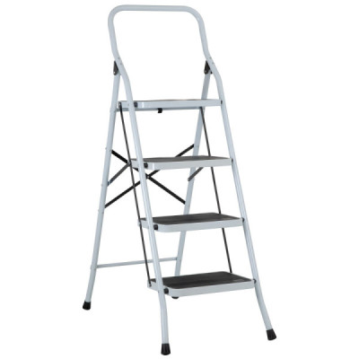 Escalera Tubular Plegable De 4 Peldaños Antideslizantes Pretul (ESTU-4P)