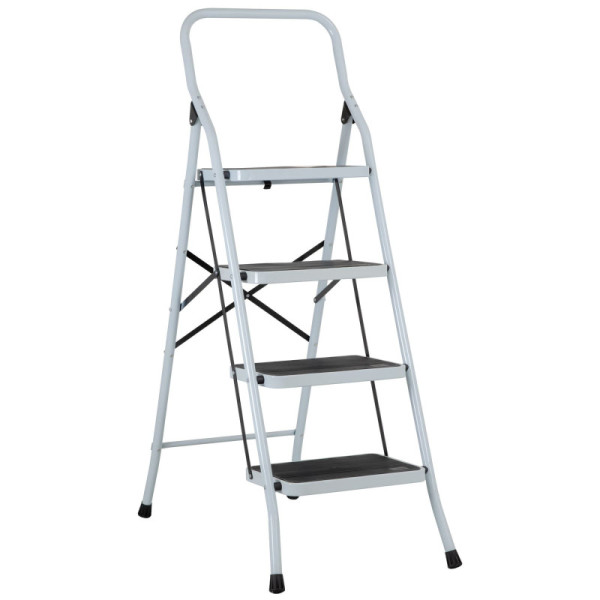 Escalera Tubular Plegable De 4 Peldaños Antideslizantes Pretul (ESTU-4P)