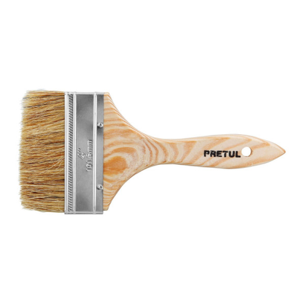 Brocha De 4" Con Mango De Madera, Usos Generales Pretul (BRE-4)