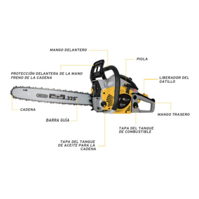 Motosierra A Gasolina De 45 Cc, 2.2 Hp, Barra De 18" Pretul (MOT-4518P)