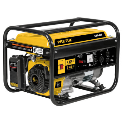 Generador Eléctrico A Gasolina Portátil 6.5 Hp, 120V - 240V Pretul (GEN-25P)
