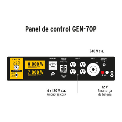 Generador Eléctrico A Gasolina Portátil 16 Hp, 120 V - 240 V Pretul (GEN-70P)