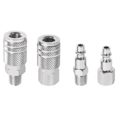 Juego De Acoples Rápidos Cromados Para Compresor, 4 Piezas Pretul (CORAL-4P) Juego De Acoples Rápidos Cromados Para Compresor, 4 Piezas Pretul (CORAL-4P)