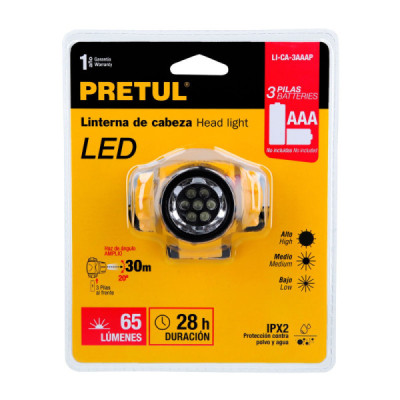 Linterna Minero 100 Lm 14 M De Pilas Ipx2 Pretul 3 Funciones (LI-CA-3AAAP)