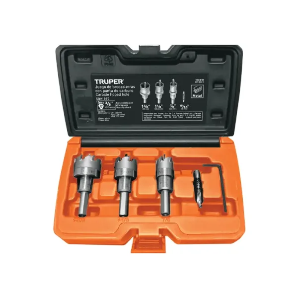 Set 3 Sierra Copas Carburo Tungsteno 7/8' A 1.3/8' Truper (KIT-BSC-3 - 103218)