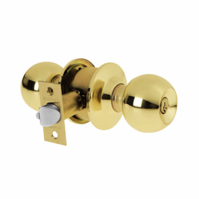 Cerradura O Chapa Para Habitación, Tipo Esfera Latón Claro Hermex (BAL-LB-RP)