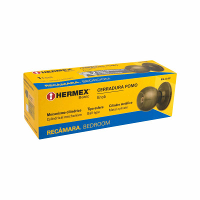 Cerradura O Chapa Para Habitación, Tipo Esfera Latón Oscuro Hermex (BAL-LA-RP)