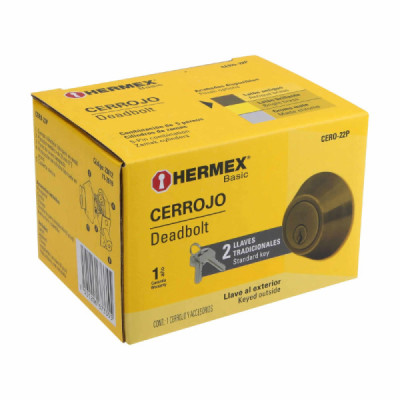 Cerrojo O Chapa De Seguridad Para Entrada, Latón Oscuro Hermex (CERO-22P)