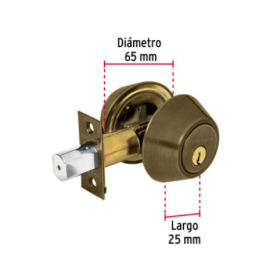 Cerrojo O Chapa De Seguridad Para Entrada, Latón Oscuro Hermex (CERO-21P) Cerrojo O Chapa De Seguridad Para Entrada, Latón Oscuro Hermex (CERO-21P)