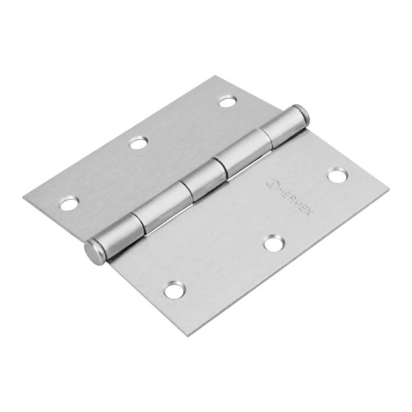 Caja De 10 Bisagras Cuadradas De 8.9 Cm, Acero Cromo Mate Hermex (BC-353PP)