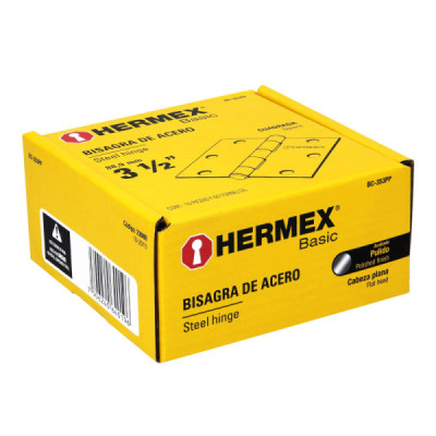 Caja De 10 Bisagras Cuadradas De 8.9 Cm, Acero Cromo Mate Hermex (BC-353PP)