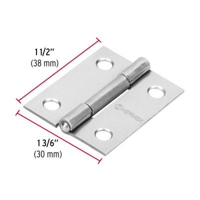 Caja De 20 Bisagras Rectangulares De 3.8 Cm, Acero Hermex (BR-150)