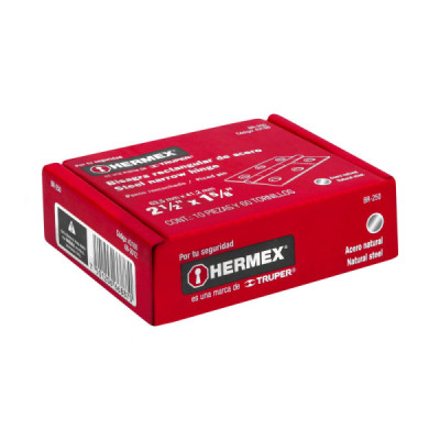 Caja De 20 Bisagras Rectangulares De 6.4 Cm, Acero Hermex (BR-250)