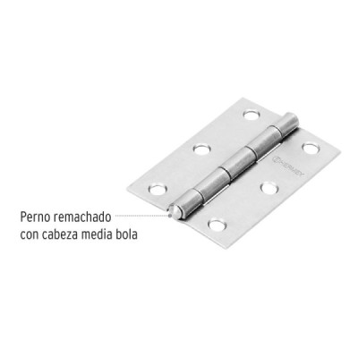 Caja De 20 Bisagras Rectangulares De 7.6 Cm, Acero Hermex (BR-300)