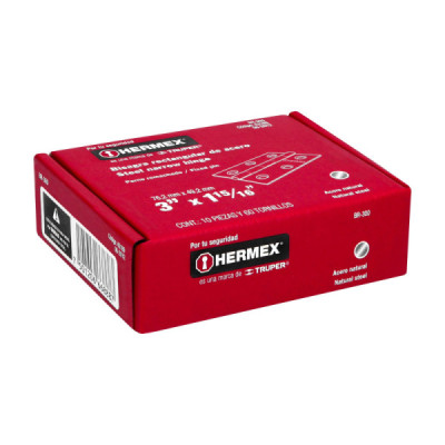 Caja De 20 Bisagras Rectangulares De 7.6 Cm, Acero Hermex (BR-300)