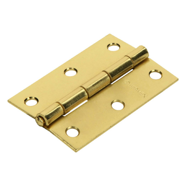 Caja De 20 Bisagras Rectangulares De 7.6 Cm, Acero Latonado Hermex (BR-301)