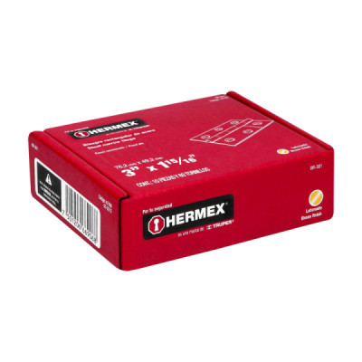 Caja De 20 Bisagras Rectangulares De 7.6 Cm, Acero Latonado Hermex (BR-301)