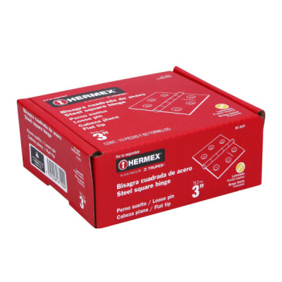 Caja De 20 Bisagras Cuadradas De 7.6 Cm, Acero Latonado Hermex (BC-301P)