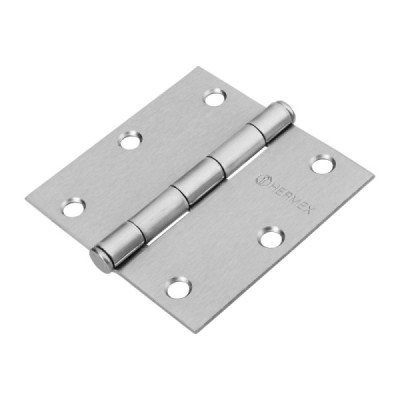 Caja De 10 Bisagras Cuadradas De 8.9 Cm, Acero Cromo Mate Hermex (BC-353P)