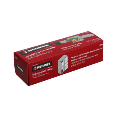 Cerradura O Chapa Para Vitrina Deslizable, Color Cromo Hermex (CV-10)