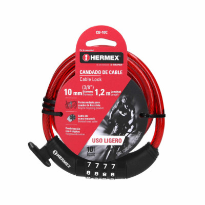 Guaya De Seguridad De 1.20 M X 10 Mm, Incluye Portacandado Hermex (CB-10C)