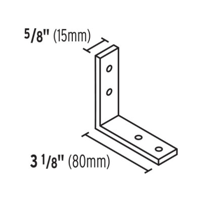 24 Escuadras Esquineras De Refuerzo En Acero 3.1/8" X 5/8" Fiero (EESQ-3)